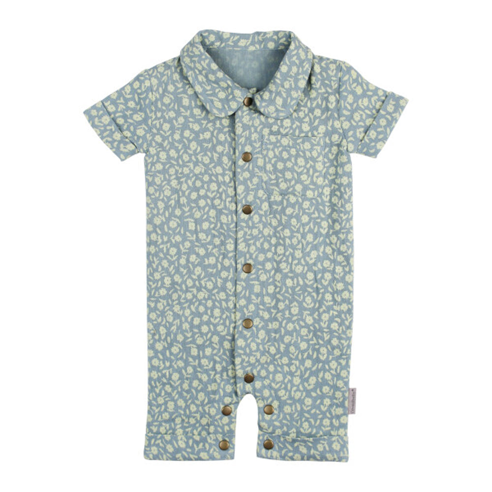 
                  
                    Printed Muslin Short Sleeve Coverall in Lagoon Floral
                  
                