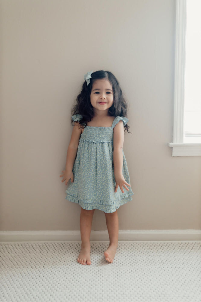 
                  
                    Printed Muslin Summer Dress in Lagoon Floral
                  
                