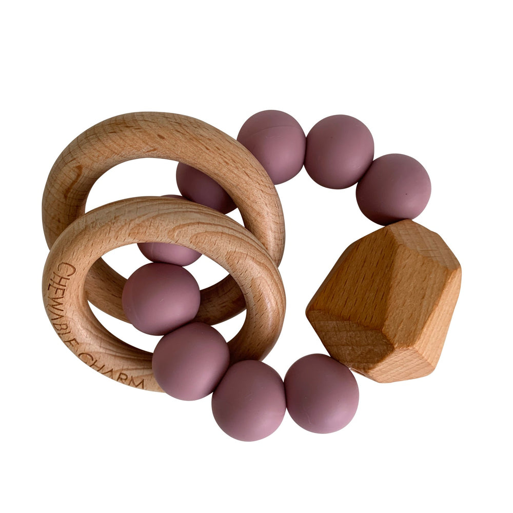 
                  
                    Hayes Silicone + Wood Teether Ring - Lilac
                  
                