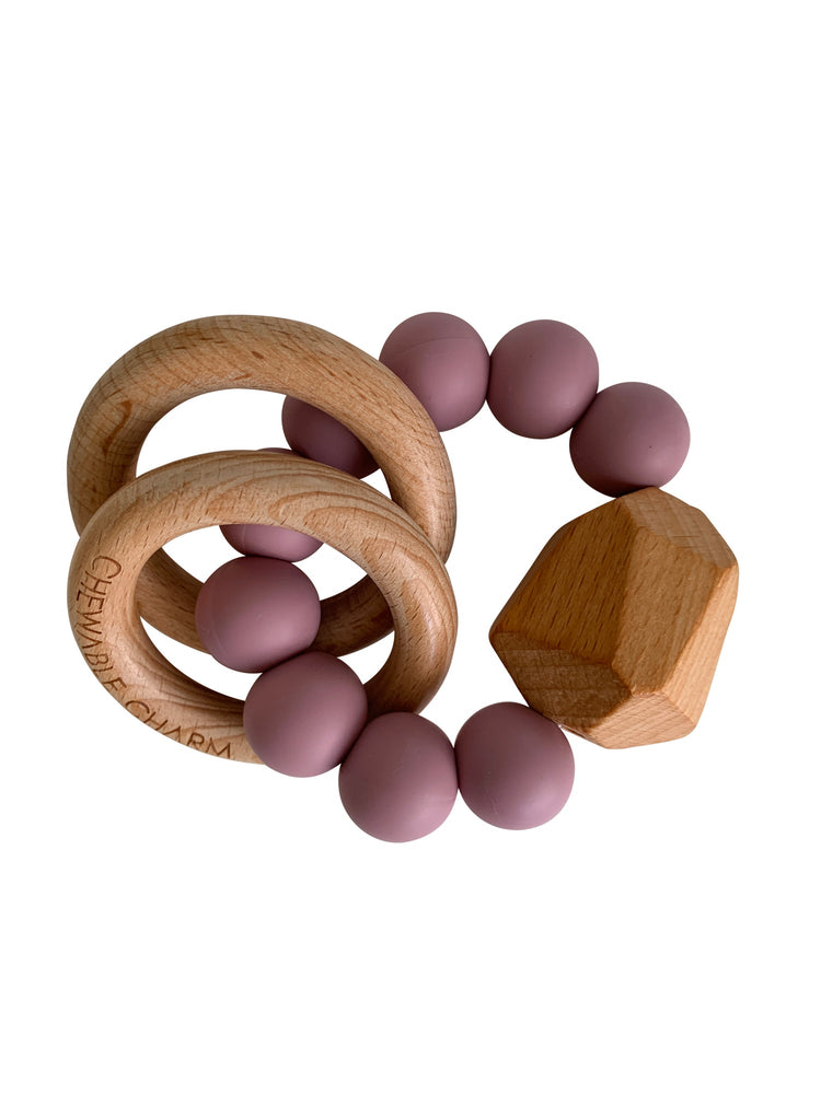 
                  
                    Hayes Silicone + Wood Teether Ring - Lilac
                  
                