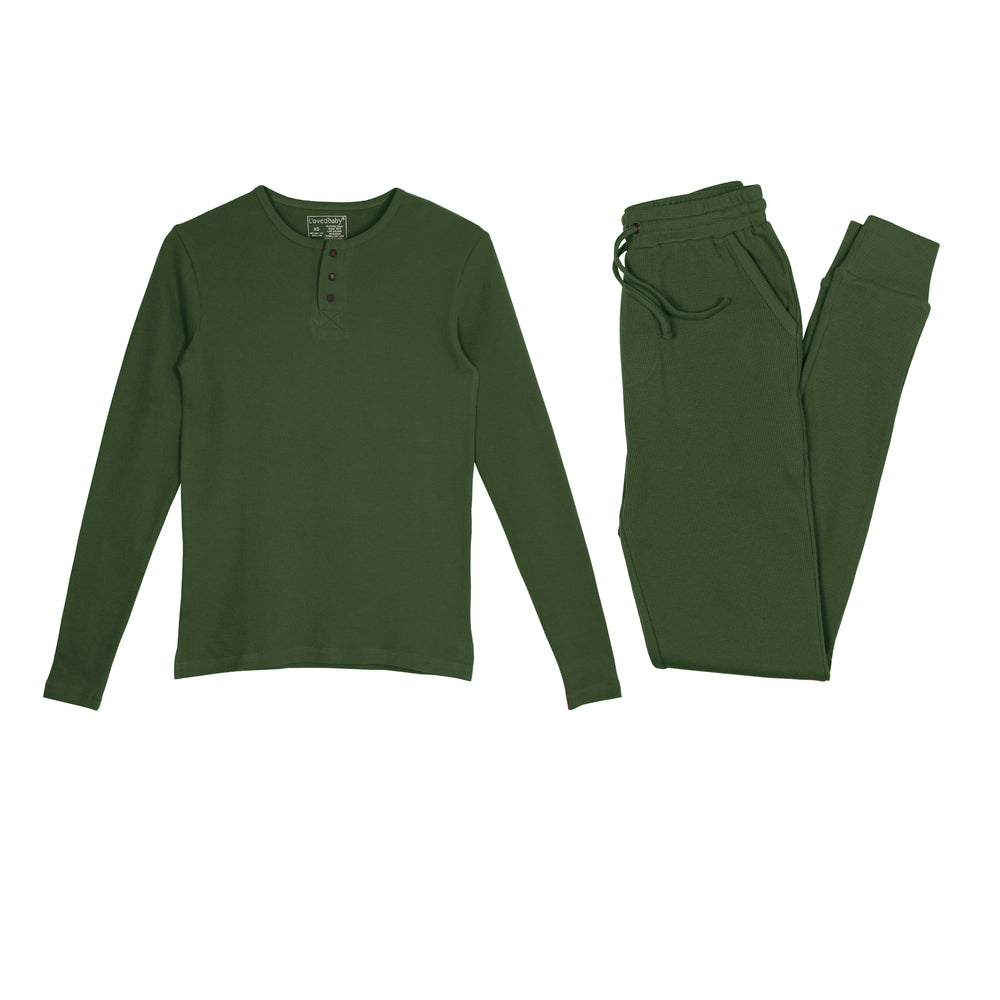 Organic Thermal Men's Lounge Set in Forest
