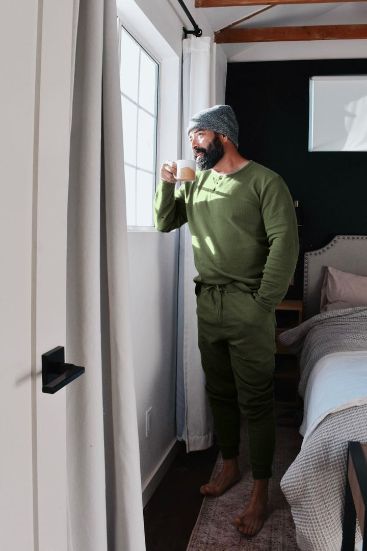 
                  
                    Organic Thermal Men's Lounge Set in Forest
                  
                