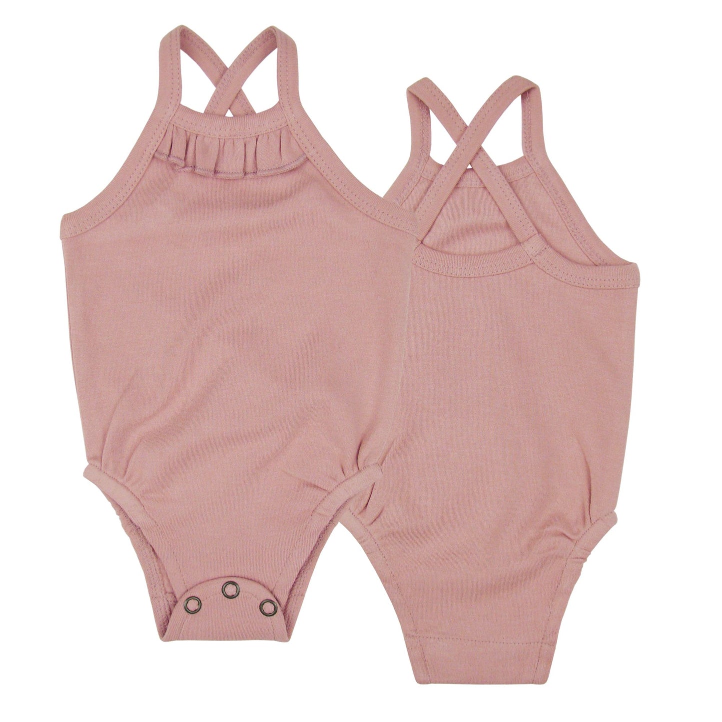 
                  
                    Mauve Ruffle Criss-cross Bodysuit
                  
                
