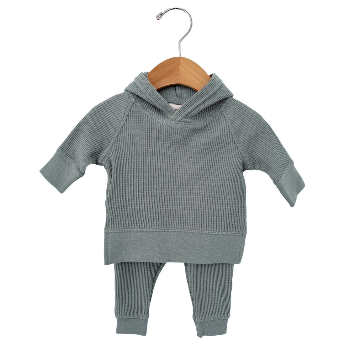 
                  
                    Mountain Green Organic Waffle Hoodie Set
                  
                