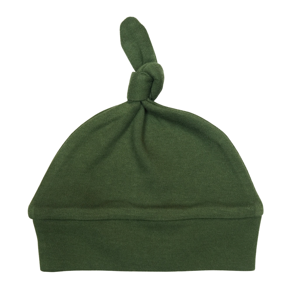 Organic Banded Top-Knot Hat in Forest