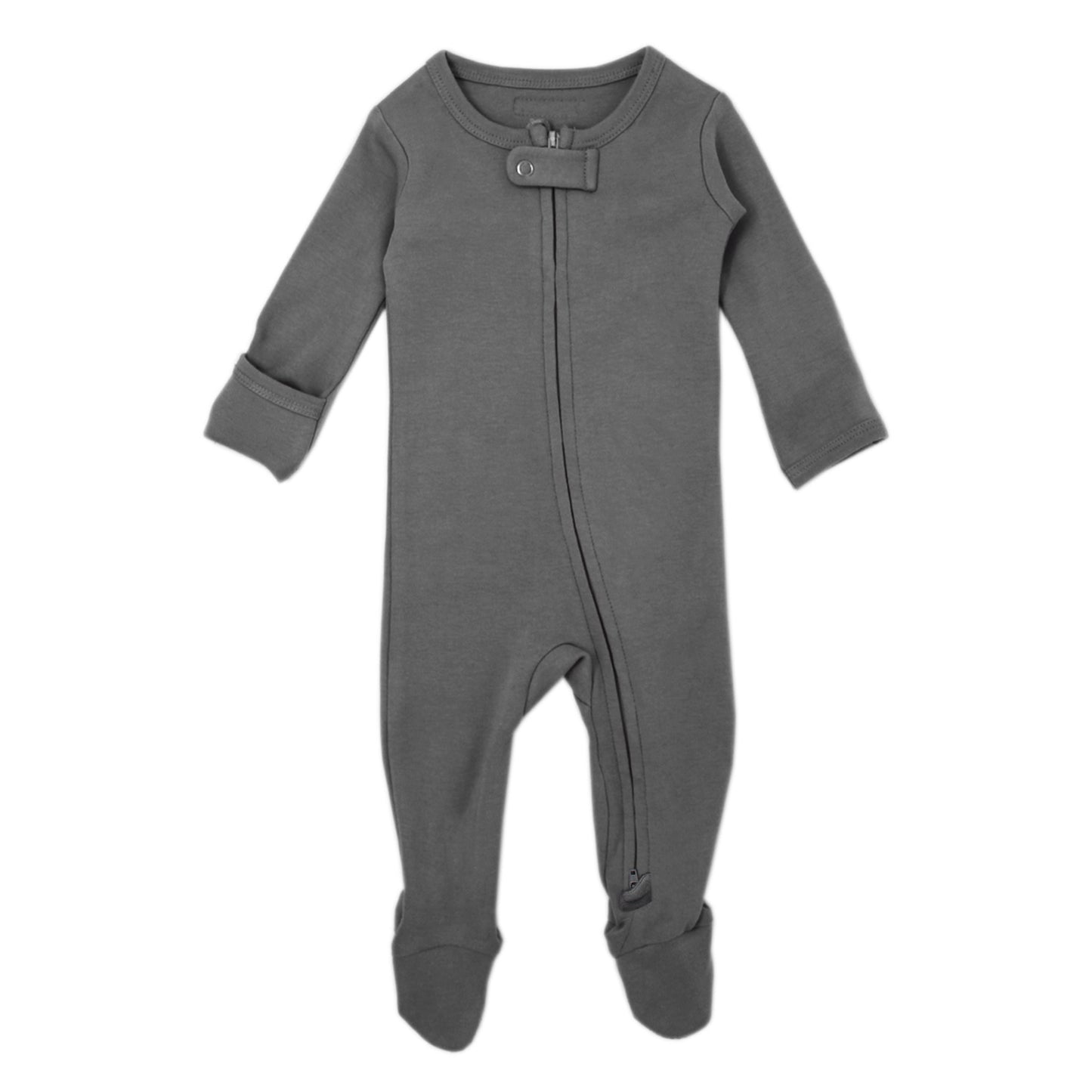 
                  
                    Organic Zipper Footie in Gray
                  
                