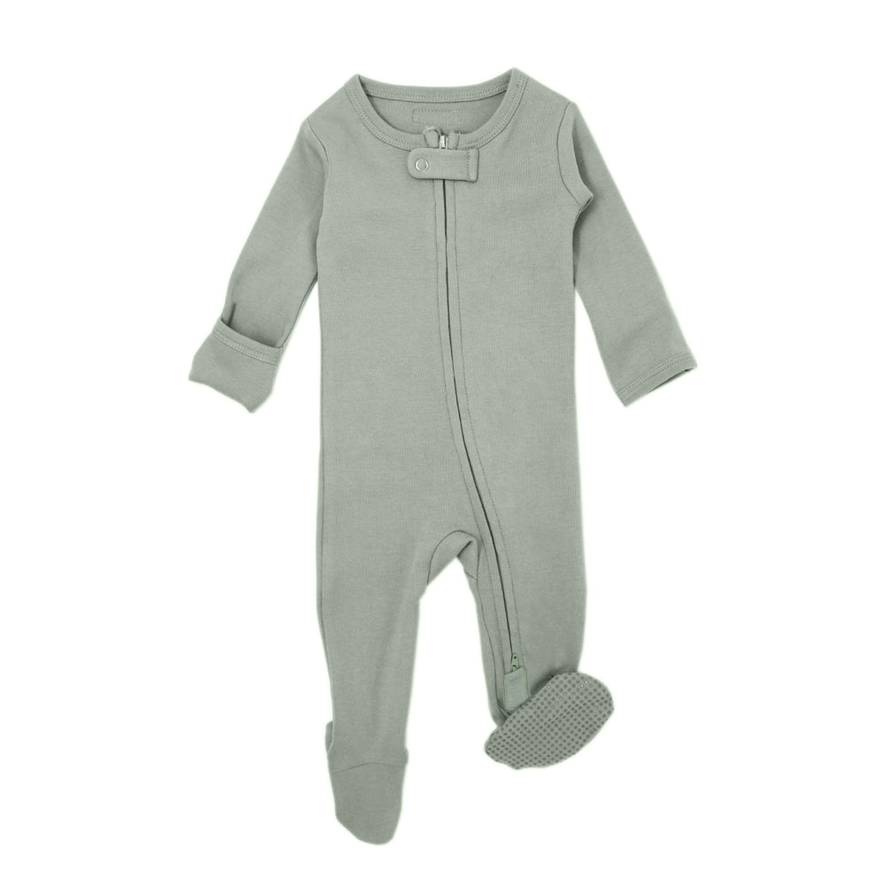 
                  
                    Organic Zipper Footie in Seafoam
                  
                