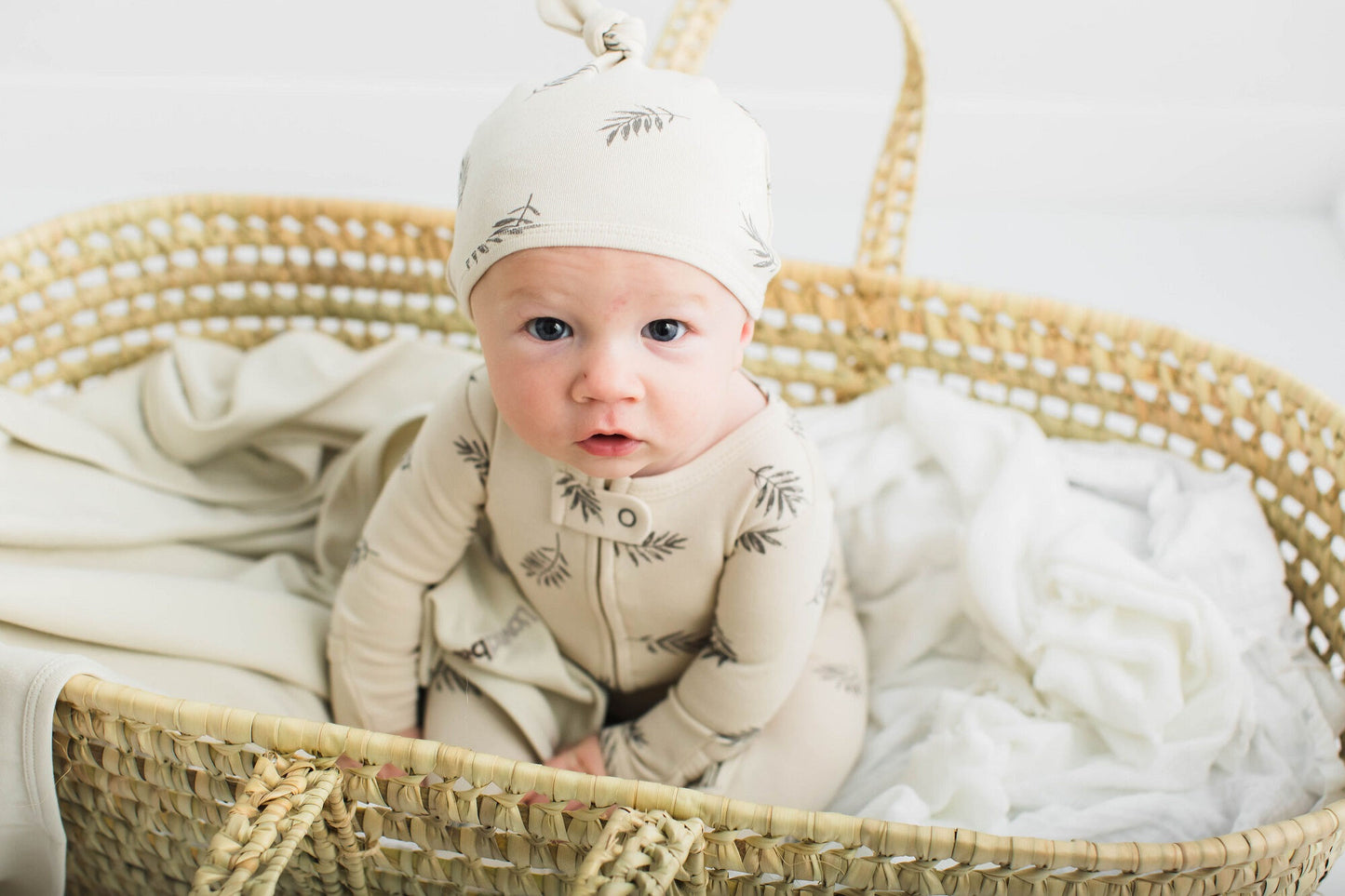 
                  
                    Printed Top-Knot Hat in Stone Fern
                  
                