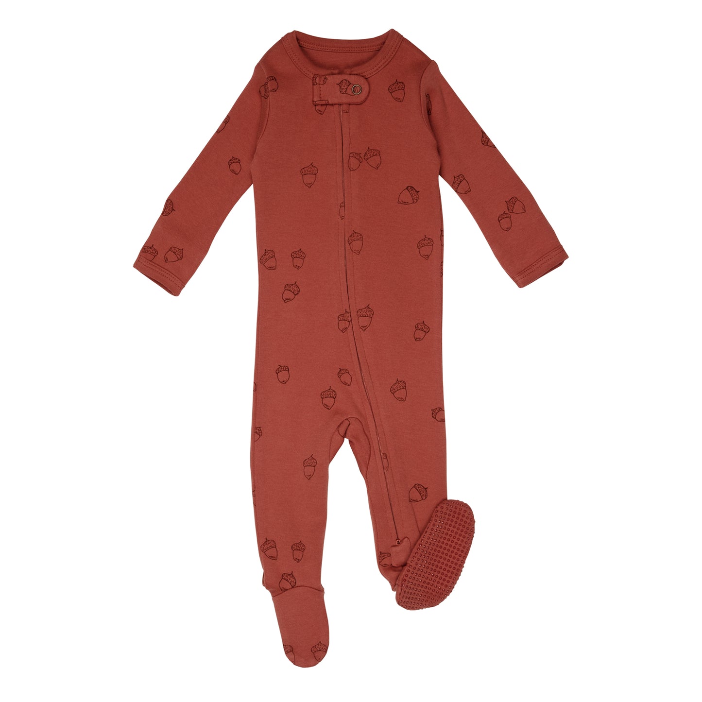 
                  
                    Organic Zipper Footie, Print in Spice Acorn
                  
                
