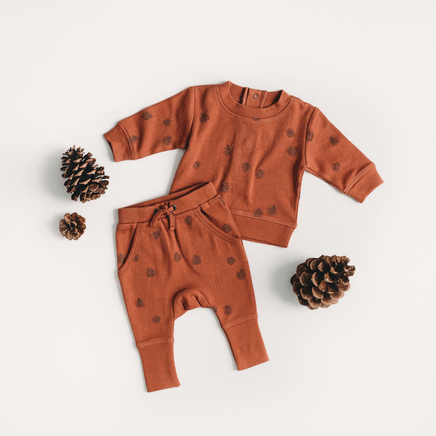 
                  
                    Printed Sweatshirt & Jogger Set in Cinnamon Pinecone
                  
                