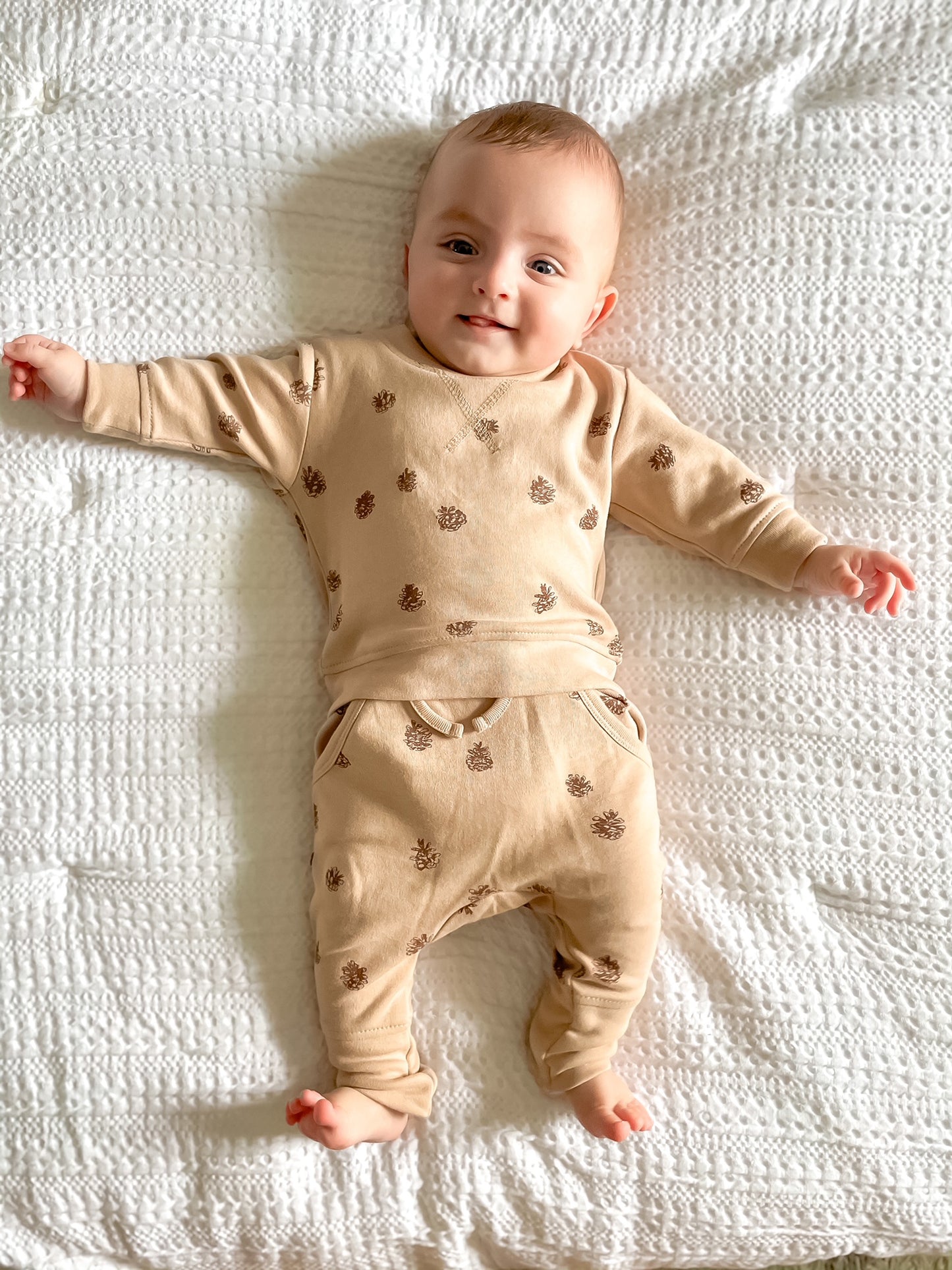 
                  
                    Printed Sweatshirt & Jogger Set in Oatmeal Pinecone
                  
                