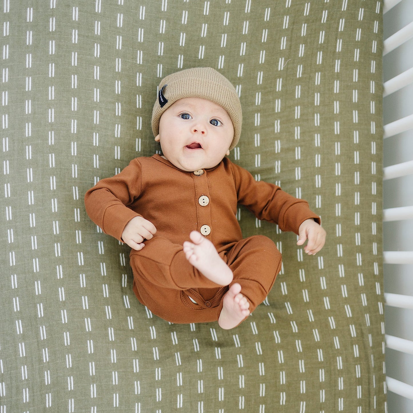 
                  
                    Olive Strokes Muslin Crib Sheet
                  
                