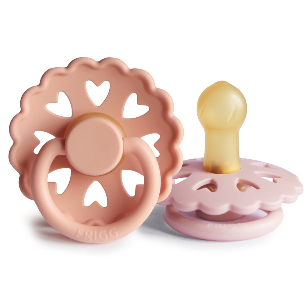 FRIGG Anderson Fairytale Natural Rubber Baby Pacifier - Pretty in Peach/Primrose