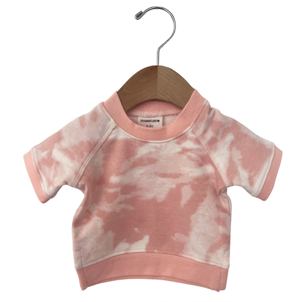 
                  
                    Pink Cloud Tie Dye French Terry Short Sleeve Crew Set
                  
                