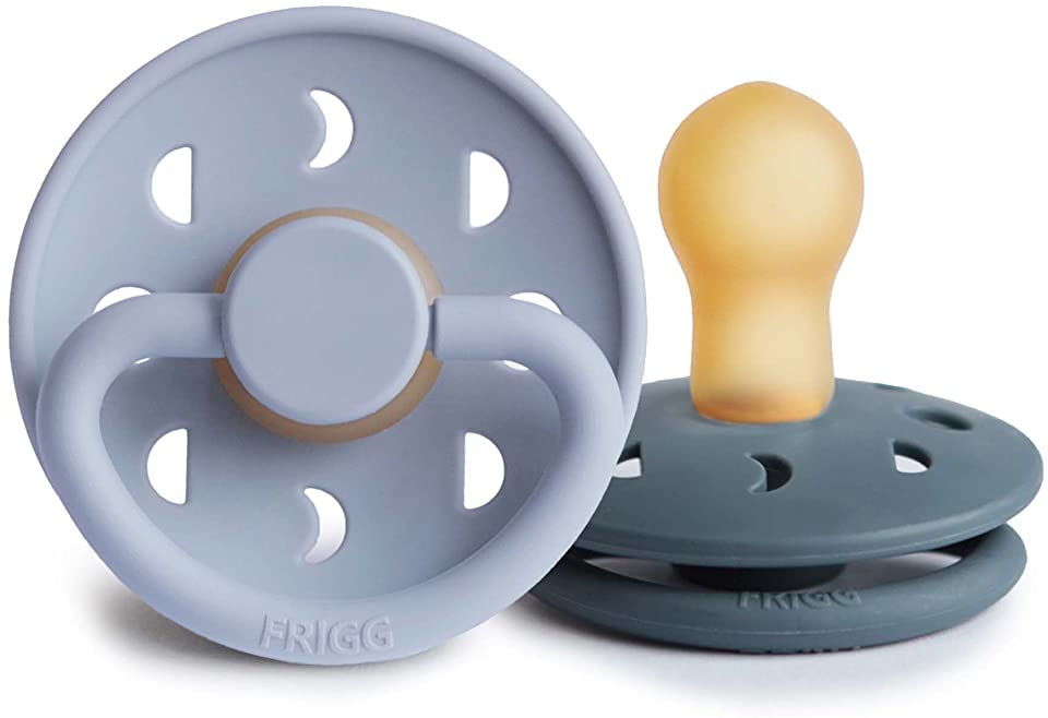 FRIGG Moon Phase Natural Rubber Pacifier - Powder Blue/Slate
