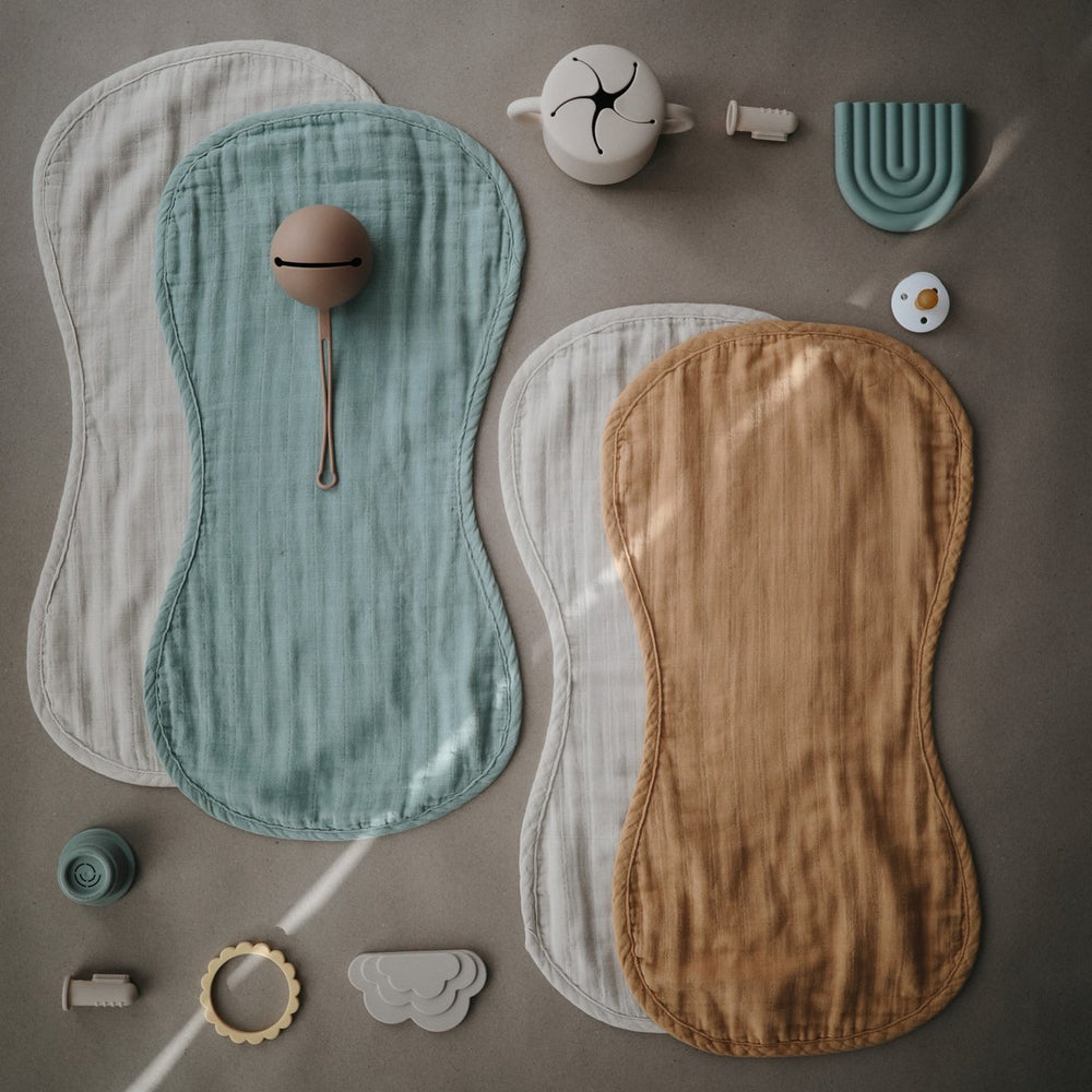 
                  
                    Muslin Burp Cloth Organic Cotton 2-Pack (Roman Green/Fog)
                  
                