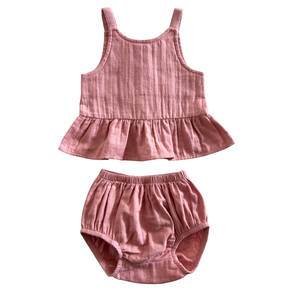 Rosy Organic Peplum Set