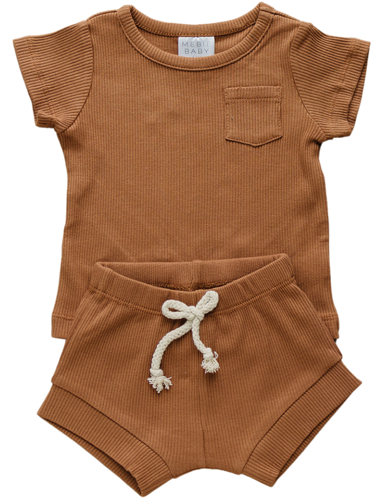 
                  
                    Rust Organic Cotton Ribbed Short Set
                  
                