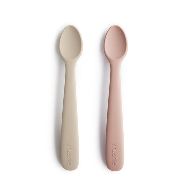 Mushie Silicone Feeding Spoons (2-Pack) Blush/Shifting Sand