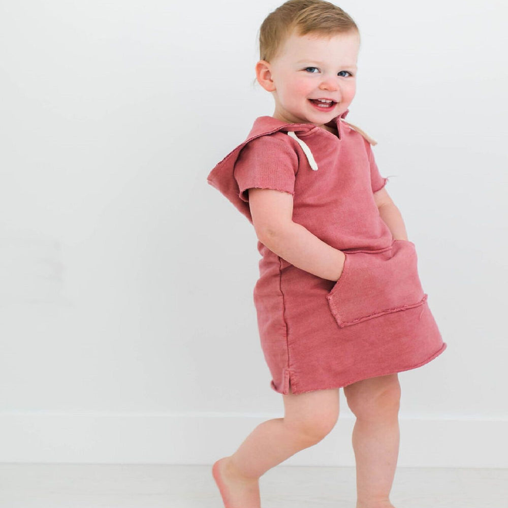 
                  
                    Kids' French Terry Hoodie Dress in Sienna
                  
                
