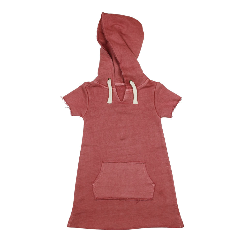 Kids' French Terry Hoodie Dress in Sienna