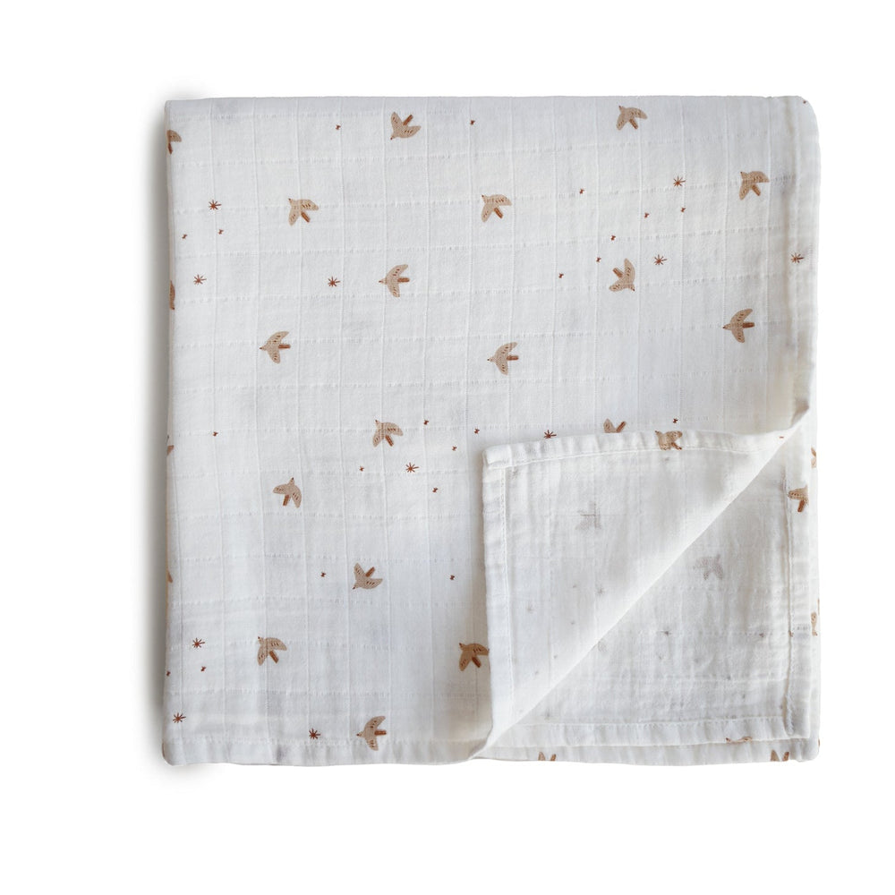 Muslin Swaddle Blanket Organic Cotton (Sparrow)