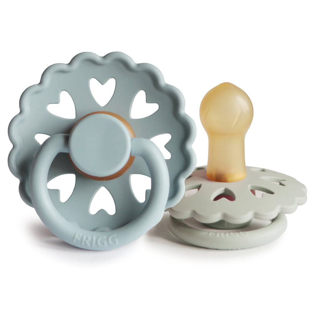 FRIGG Anderson Fairytale Natural Rubber Baby Pacifier - Stone Blue/Willow Gray