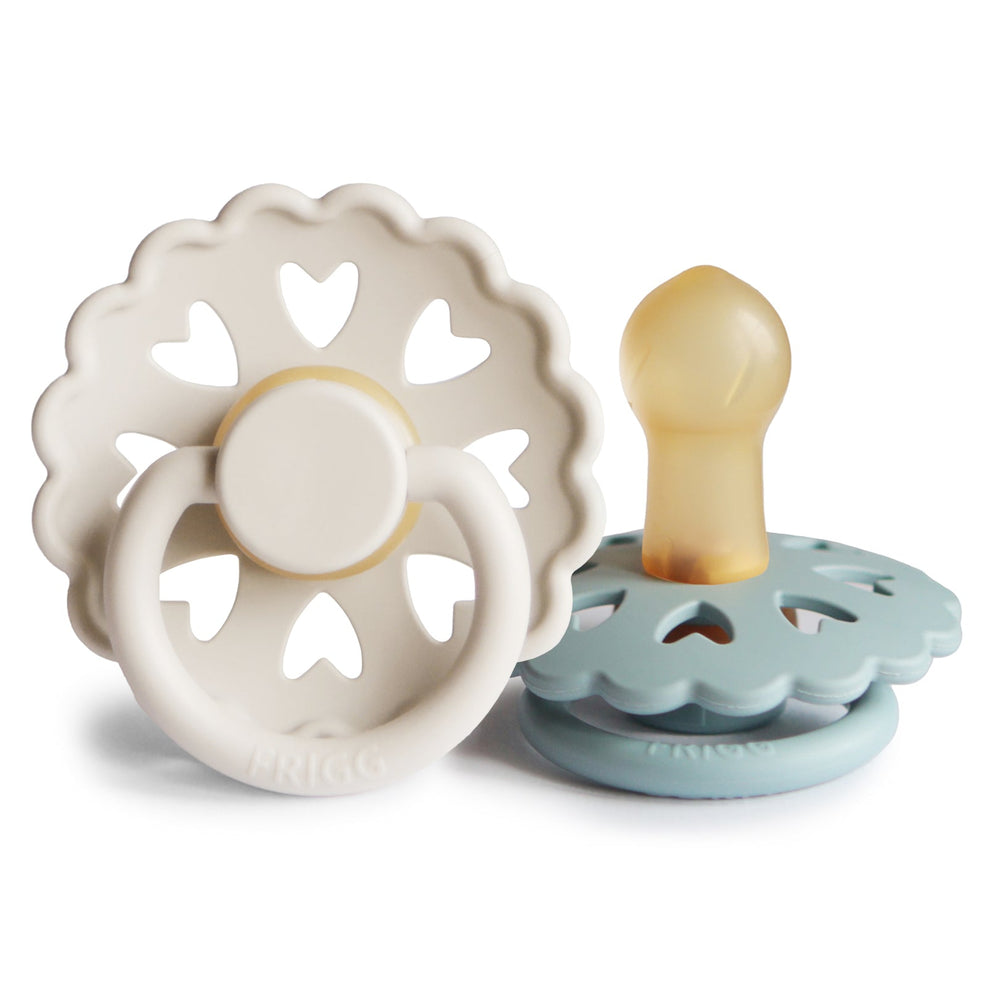FRIGG Anderson Fairytale Natural Rubber Baby Pacifier - Cream/Stone Blue