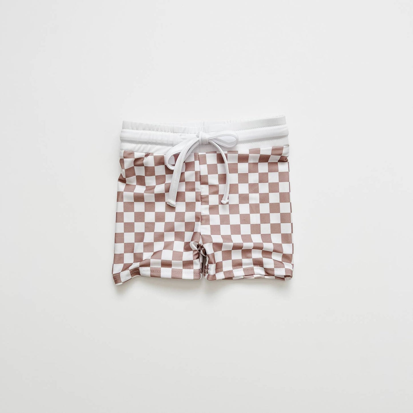 Swim Shorts - Tan Checkered