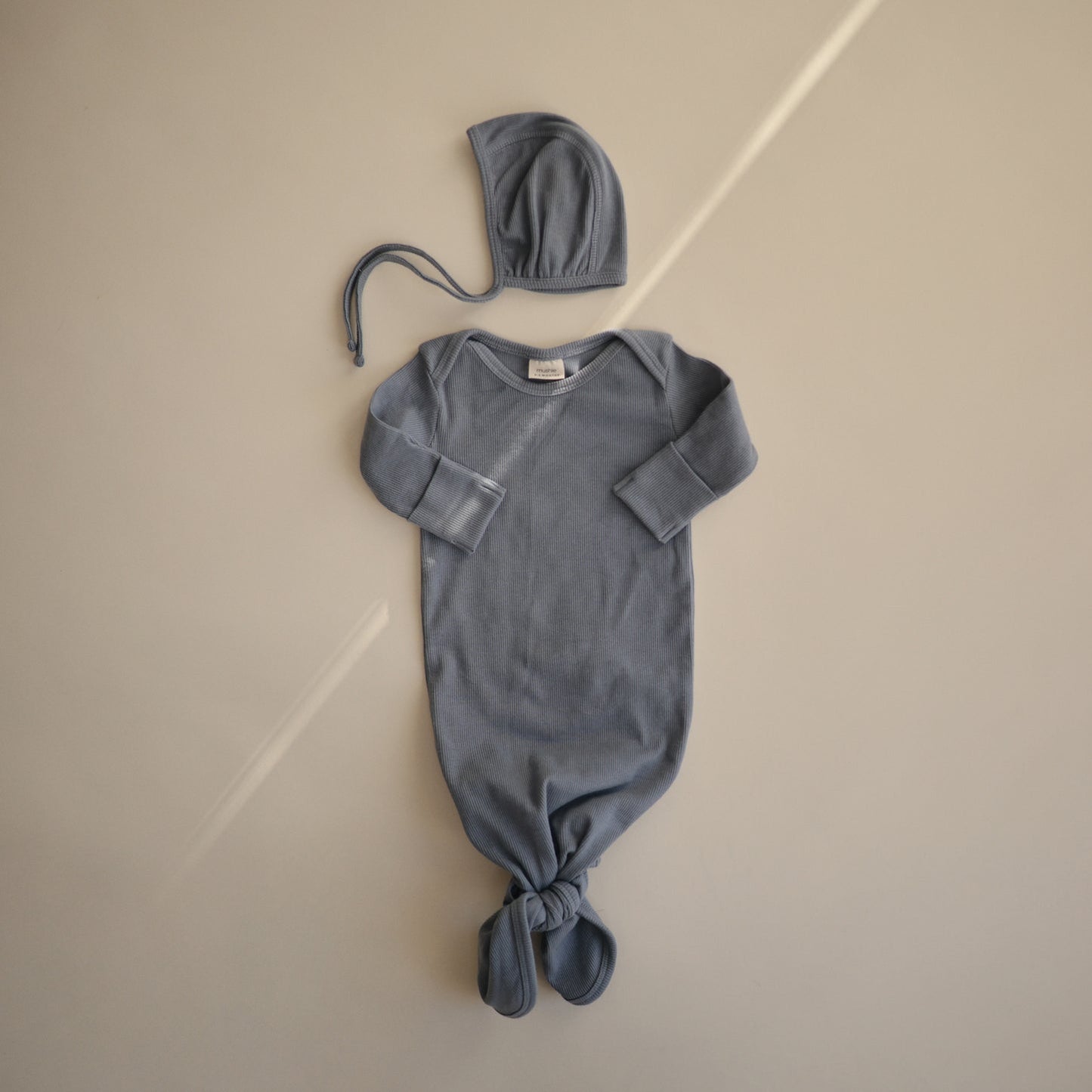 
                  
                    Ribbed Knotted Baby Gown (Tradewinds)
                  
                