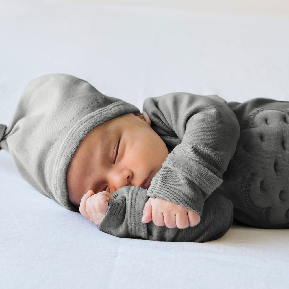 
                  
                    Gray Velveteen Top Knot Hat
                  
                