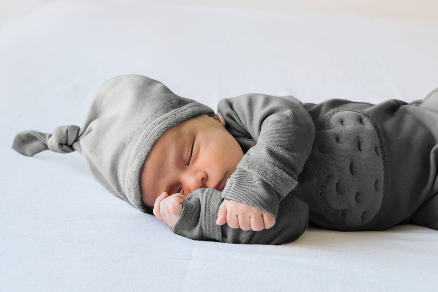 
                  
                    Gray Velveteen Top Knot Hat
                  
                