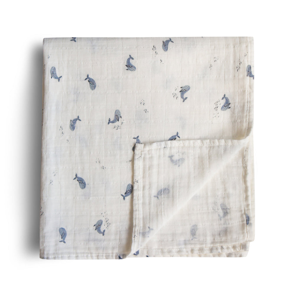 
                  
                    Muslin Swaddle Blanket Organic Cotton (Whales)
                  
                