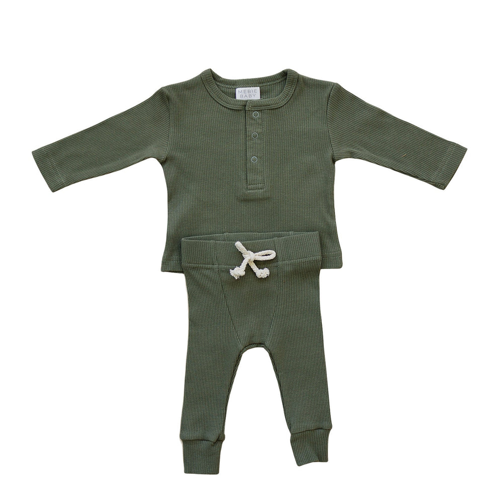 Winter Green Organic Ribbed Snap Set
