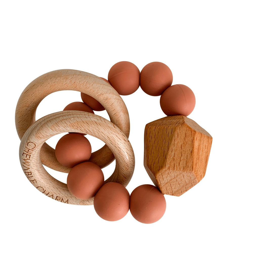 
                  
                    Hayes Silicone + Wood Teether Ring - Zion Sand
                  
                