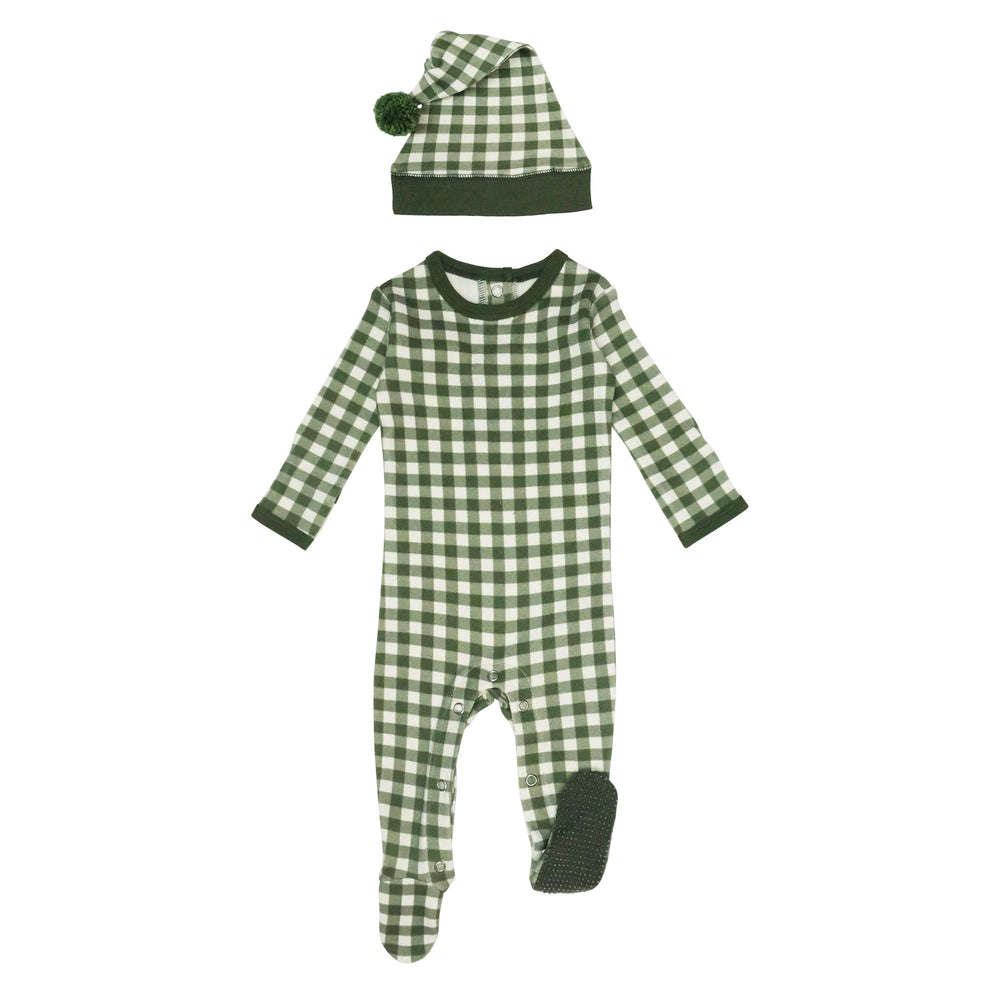 
                  
                    Organic Holiday Footie & Cap Set in Christmas Eve Plaid
                  
                